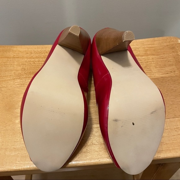NWOT Y2K Roberto Vianni Red Peep Toe Heels - 5.5 - Picture 3 of 8